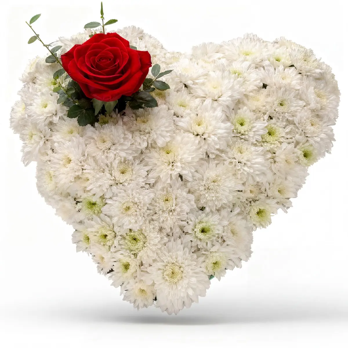 Corazón floral con rosa de honor