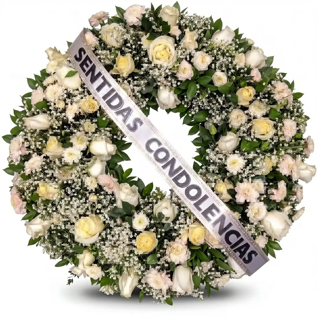 Corona serena en tonos blancos y crema
