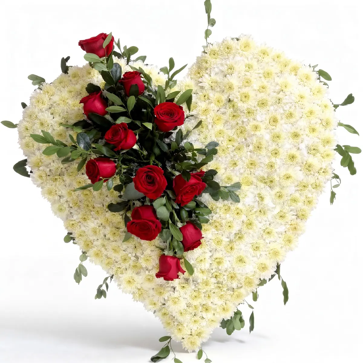 Corazón de consuelo con rosas