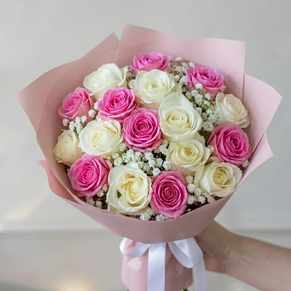 Encaje rosa y marfil — Ramos — Amore Mío — envío Portoviejo y Manta
