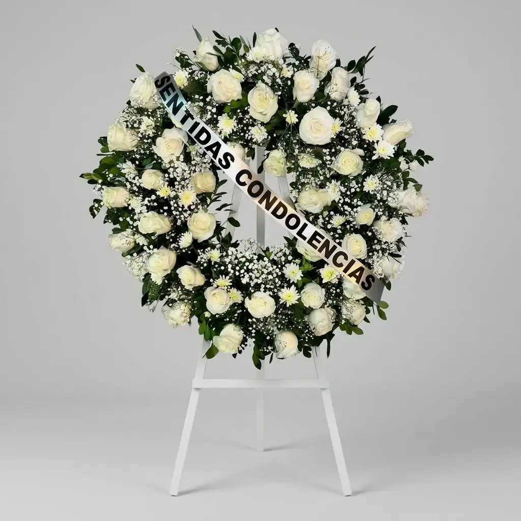 Corona serena en tonos blancos y crema