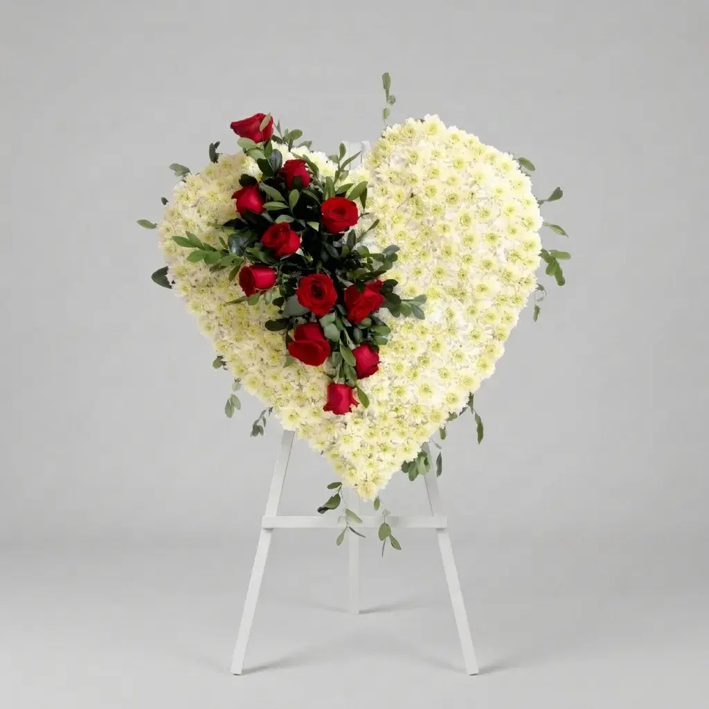 Heart of Comfort with Roses — Condolences — Amore Mio Flower Shop — delivery Portoviejo and Manta