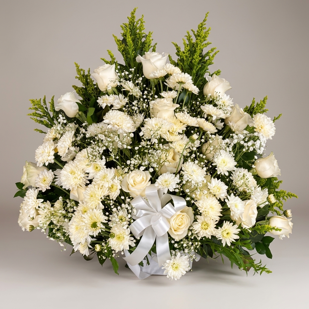 Arreglo fúnebre Rosas - Ofrenda de Rosas y Follaje