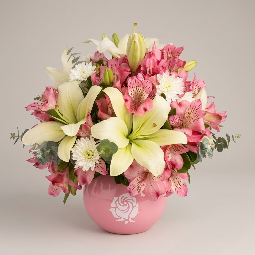 Arreglo en Pecera - Esfera Floral Dulce Ilusión — Aniversario, Cumpleaños — Amore Mío — envío Portoviejo y Manta