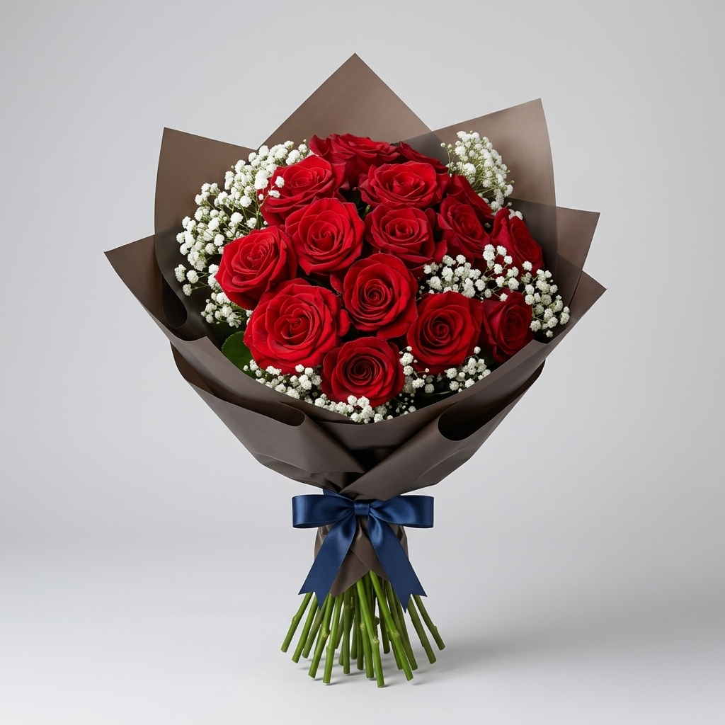 Ramo de Flores - Classic Red Roses Bouquet — Anniversary, Birthday — Amore Mio Flower Shop — delivery Portoviejo and Manta