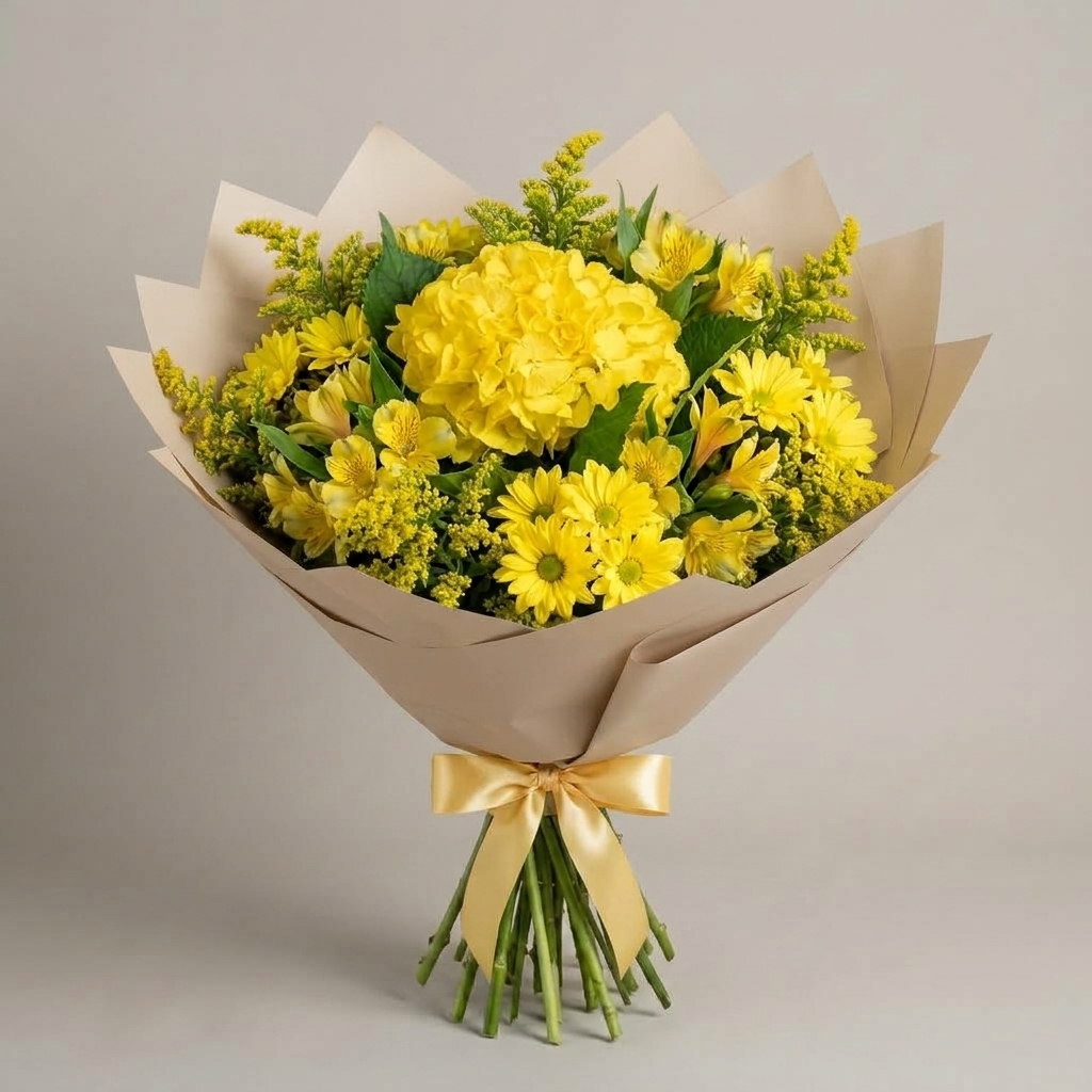 Ramo de Flores Amarillas - Ramo Radiante Sol — Aniversario, Cumpleaños — Amore Mío — envío Portoviejo y Manta